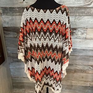 Vibrant Chevron Women's See Through Tunic/Cover Up